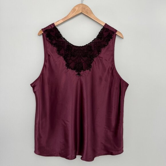 Cinema Etoile Lace Neck-Line Tank Top (3X) - Picture 1 of 14